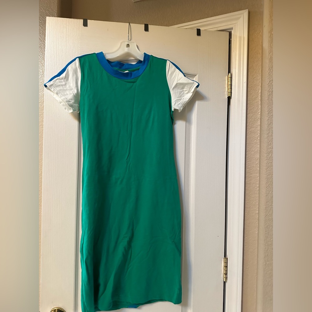 Panda Grove Green and Blue knee length Dress